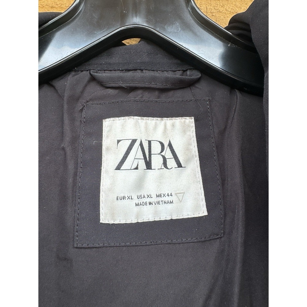 ZARA MAN BLACK Technical Hooded JACKET S LONG SLEEVE 1792 308 Size XLarge - Picture 8 of 14